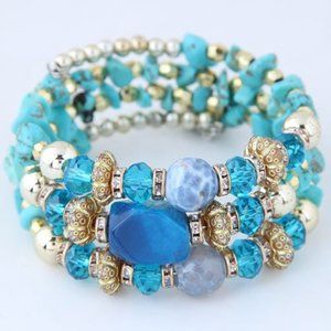Beads and stones Wrap Bracelet